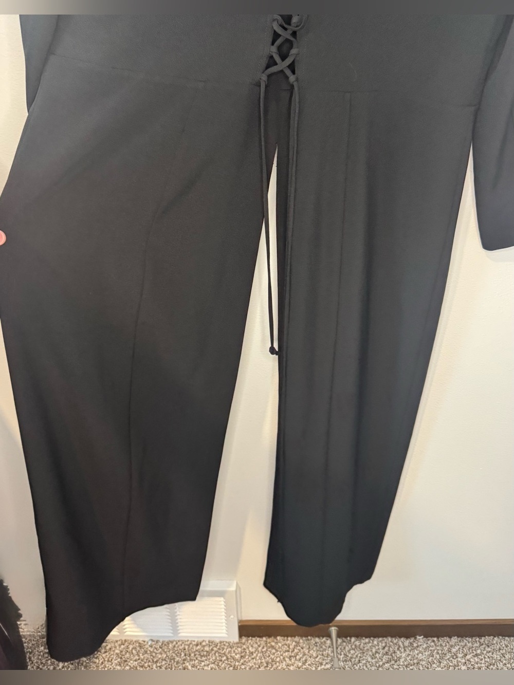 VENUS Black Longline Blazer Duster Jacket Womens 18 Corset Lace Back Hook & Eye - Picture 6 of 8